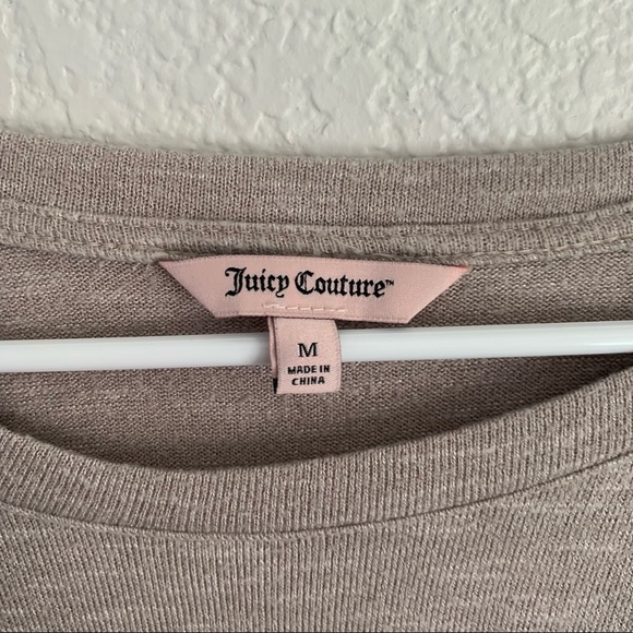 Juicy Couture tan beige long sleeve top folded tie twist front M - Picture 5 of 7